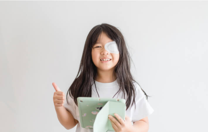 diagnosing and treating lazy eye with eye patch and vision therapy